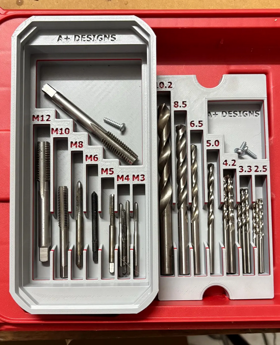 Milwaukee Packout slim bin divider Metric Tap and drill set