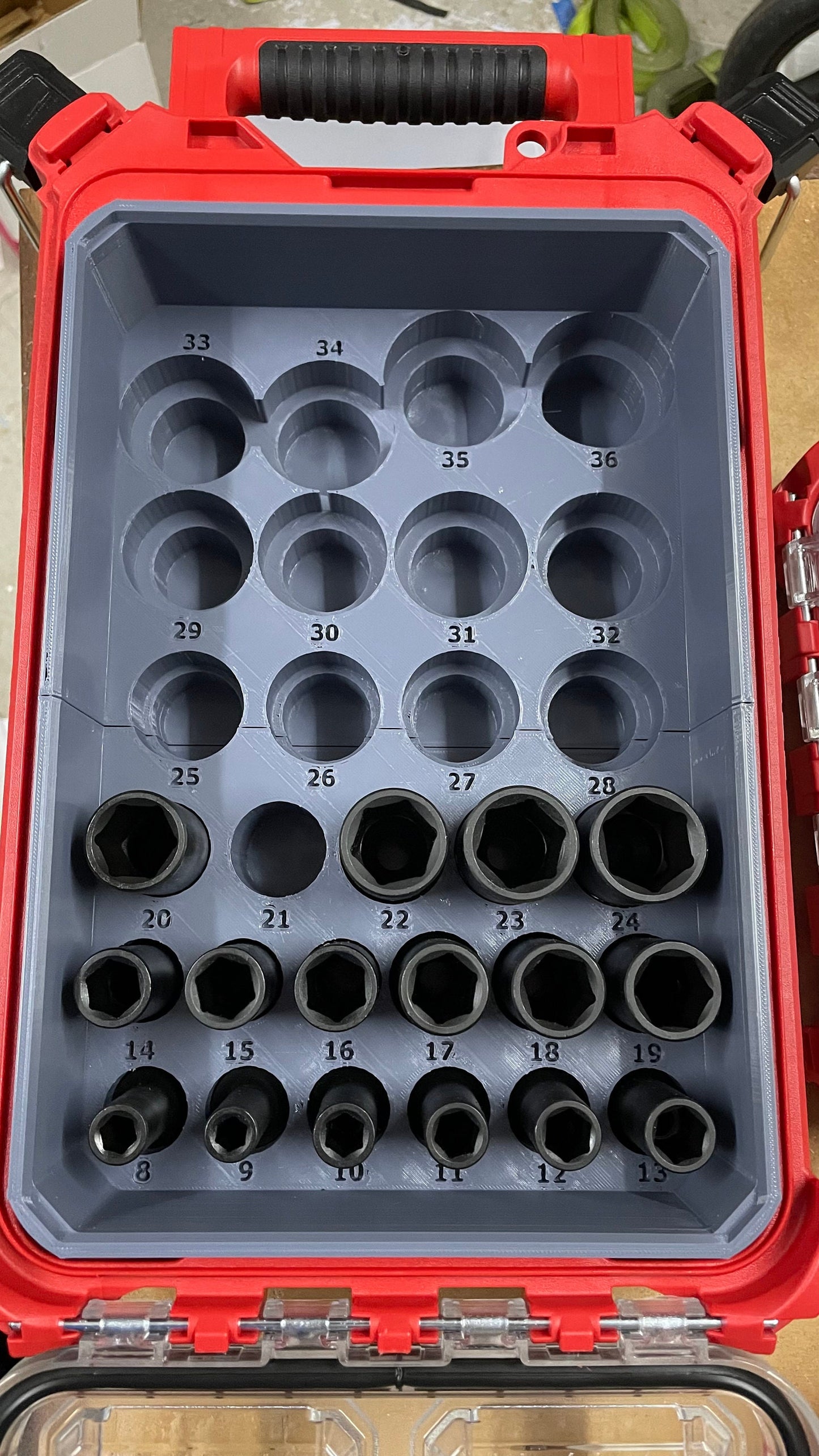 Milwaukee Packout Deep Impact Socket storage bin 49-66-7015