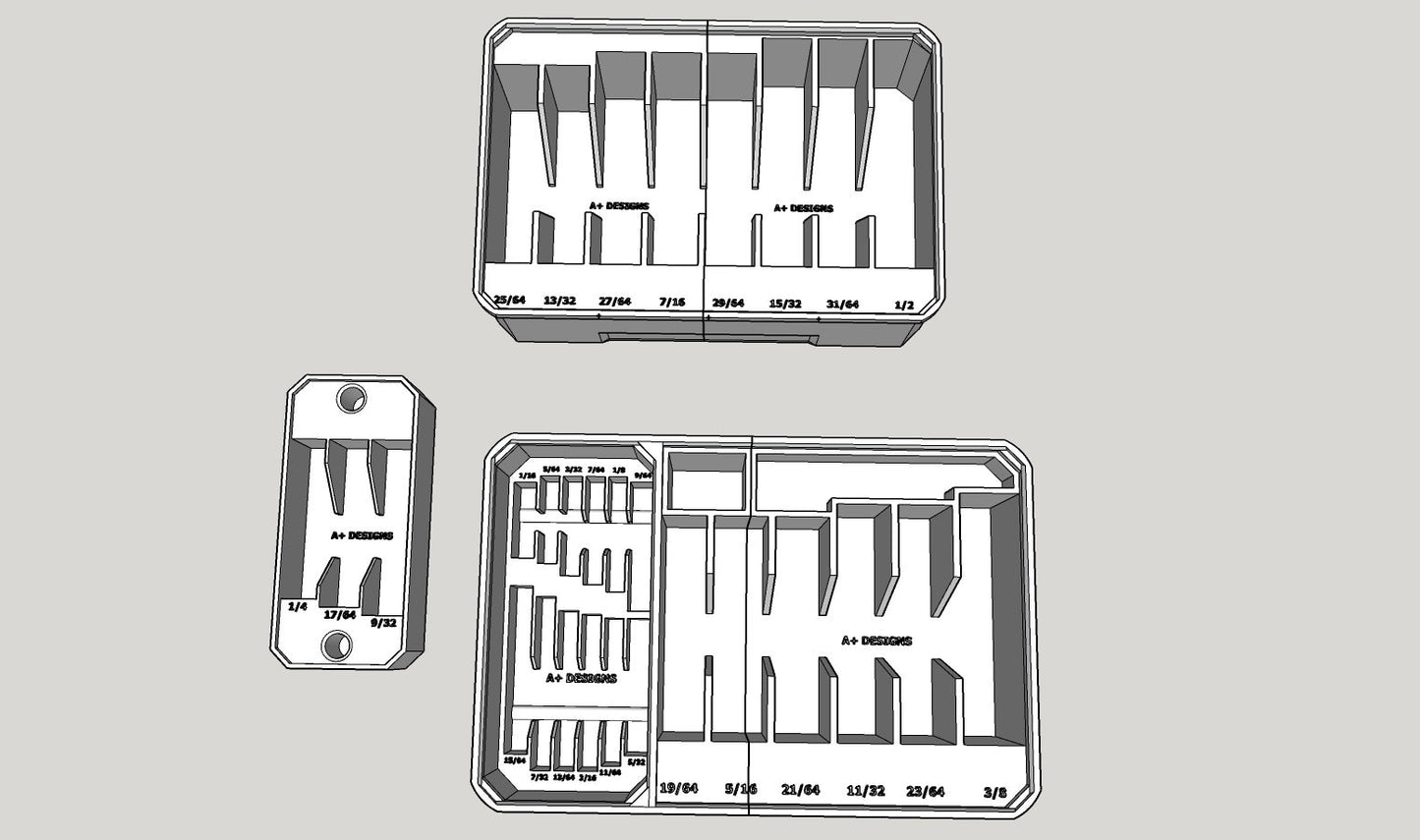 STL***Milwaukee Packout Deep organiser Imperial / Fraction Drill Bit holder for 48228435 or 48228430**DIGITAL DOWNLOAD