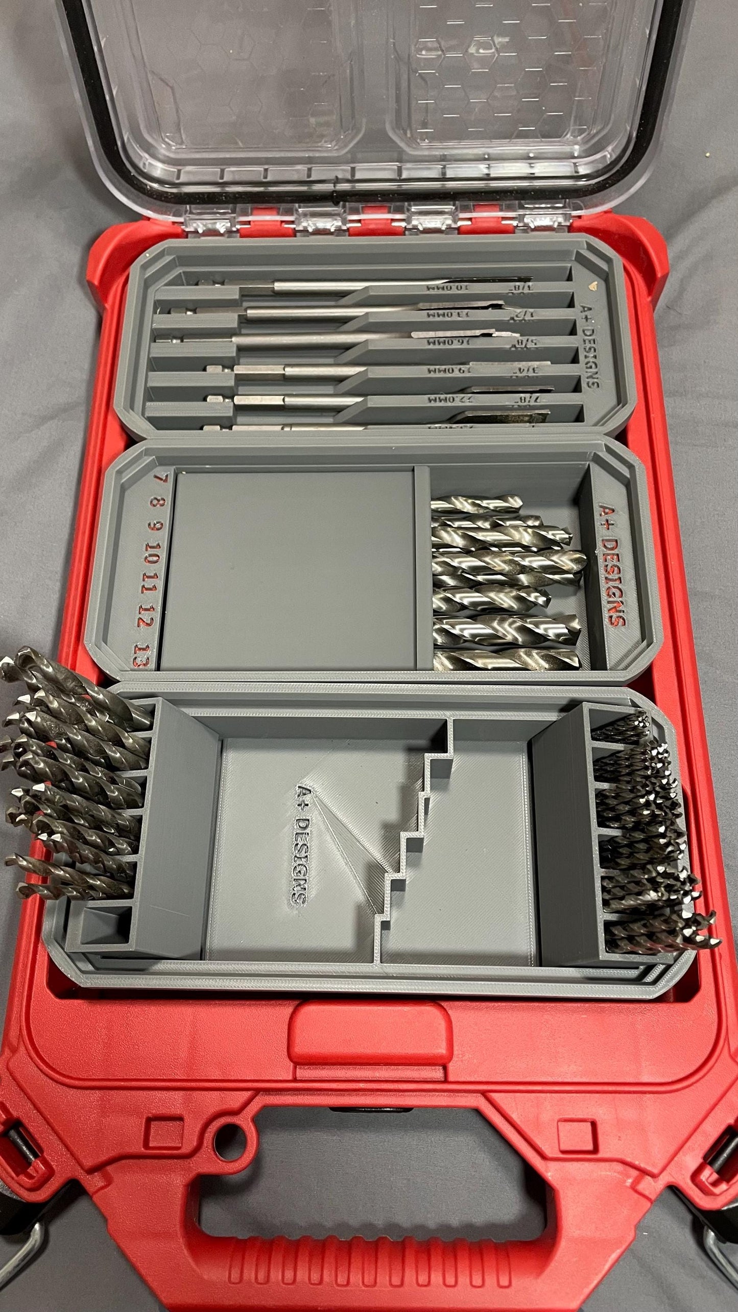 DIGITAL DOWNLOAD STL**** Metric flip up drill bit holders for Milwaukee slim packouts