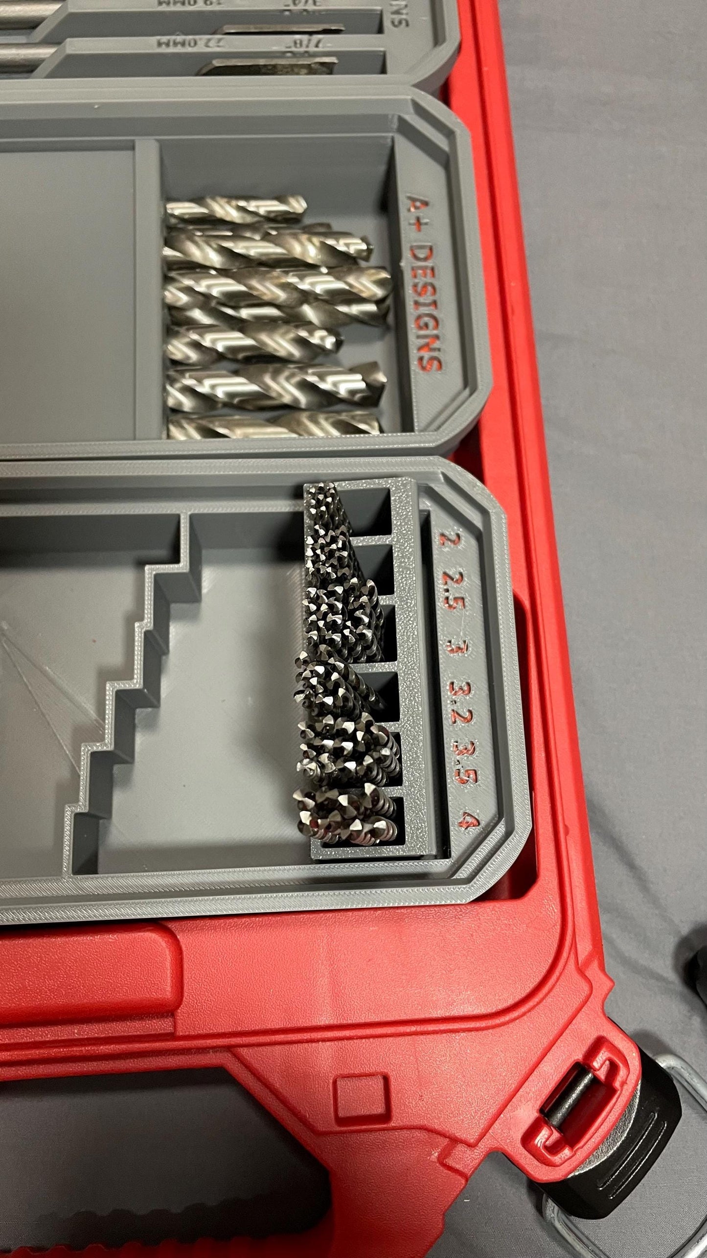 DIGITAL DOWNLOAD STL**** Metric flip up drill bit holders for Milwaukee slim packouts