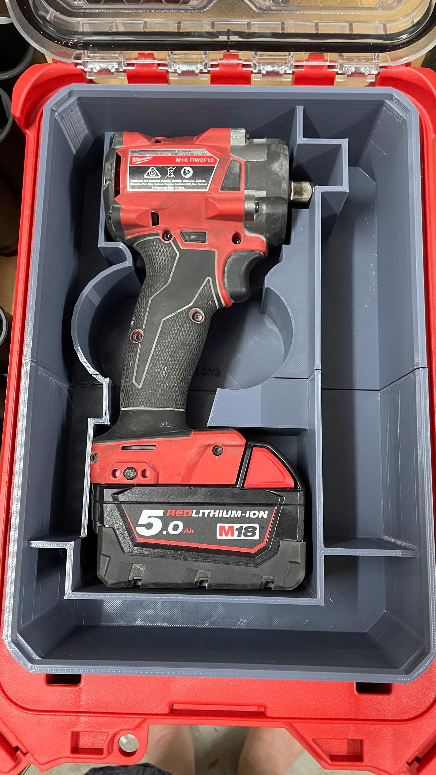 Milwaukee Packout Full size Bin for Stubby Impact FIW2F12 / FIW2P12 (2855-20 / 2885P-20) And / Or Metric Deep Impact socket set 49667054