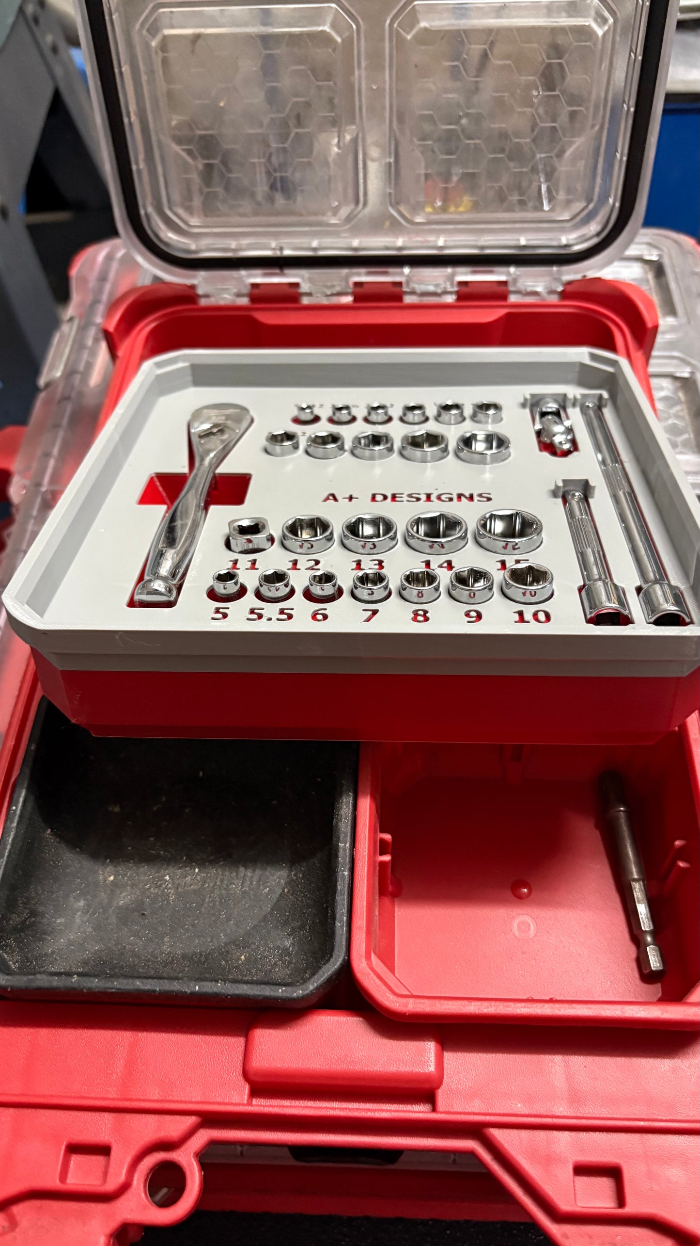 DIGITAL DOWNLOAD STL*** Milwaukee Compact Packout 4 bin 1/4 socket set 48-22-9004