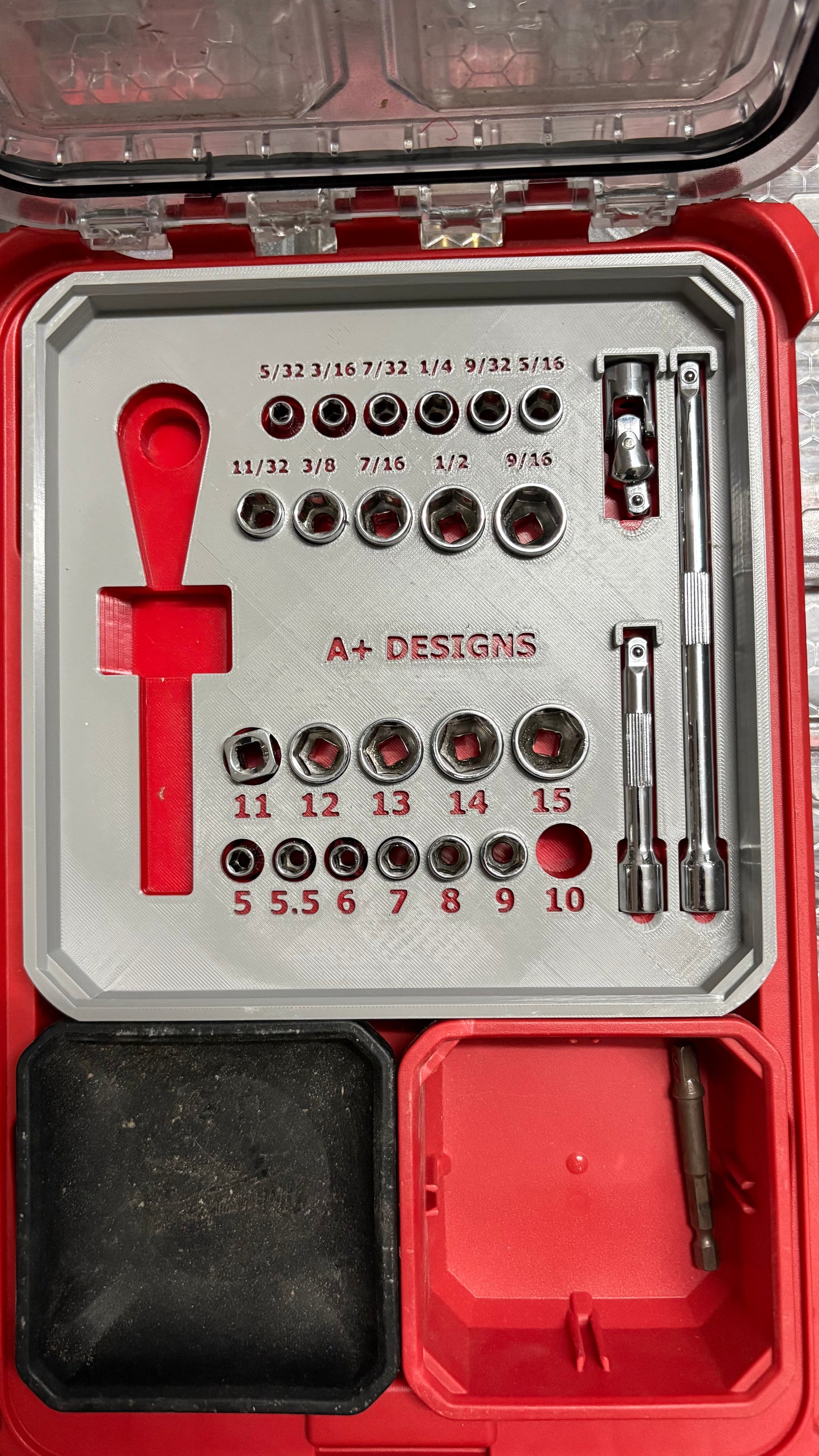 DIGITAL DOWNLOAD STL*** Milwaukee Compact Packout 4 bin 1/4 socket set 48-22-9004