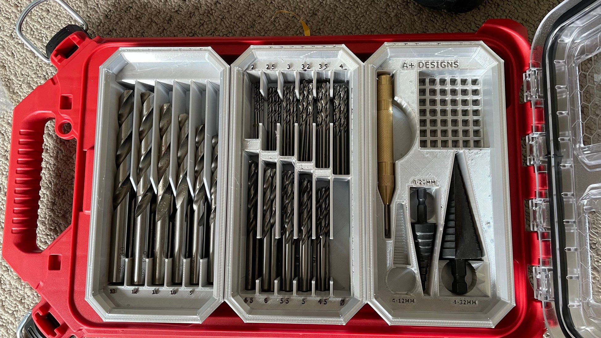 STL*** Milwaukee Packout Slim Bin Drill Bit organisers 3 Pack **STL ONLY