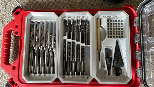STL*** Milwaukee Packout Slim Bin Drill Bit organisers 3 Pack **STL ONLY