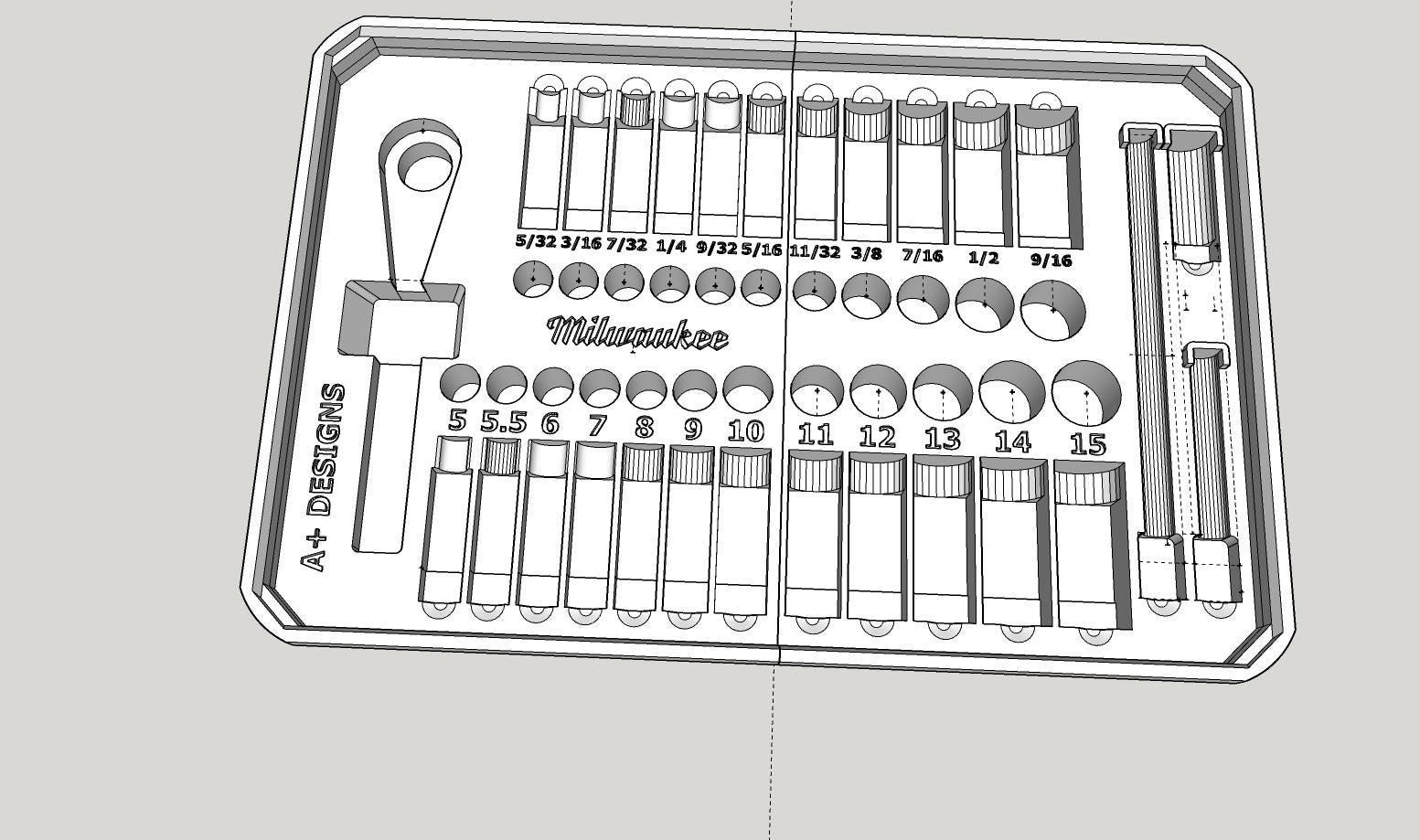 DIGITAL DOWNLOAD STL*** Milwaukee Compact Packout 1/4 socket set 48-22-9004***